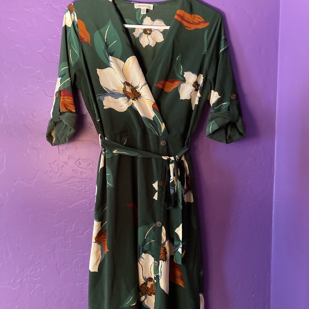 Green floral dress